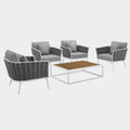 Stance 5 Piece Outdoor Patio Aluminum Sectional Sofa Set