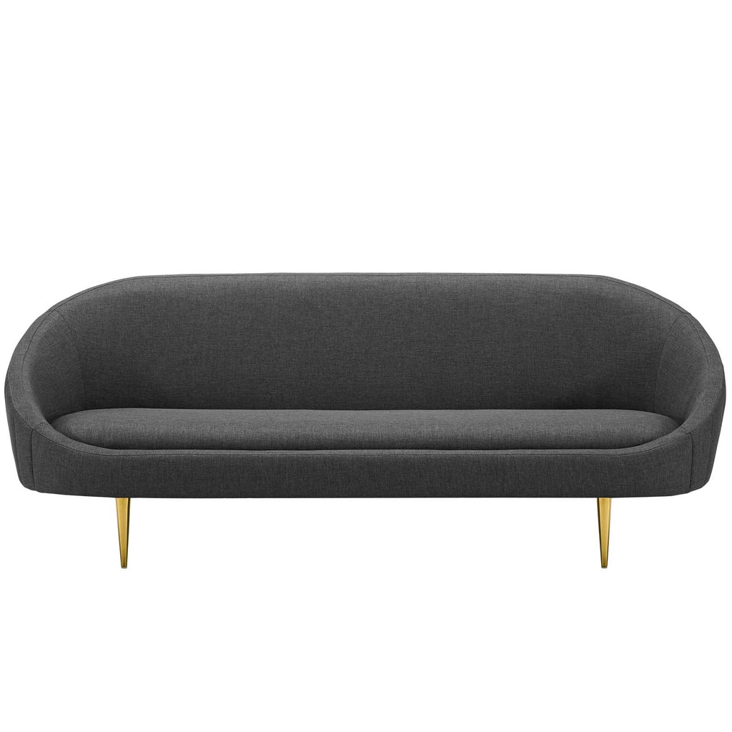 Sublime Vertical Curve Back Fabric Sofa in Gray