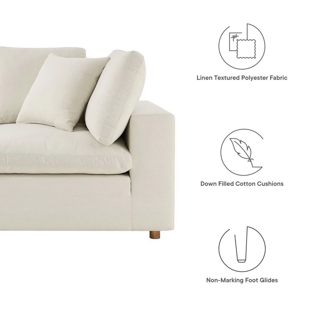 Commix 3 Piece Down Filled Overstuffed Sectional Sofa
