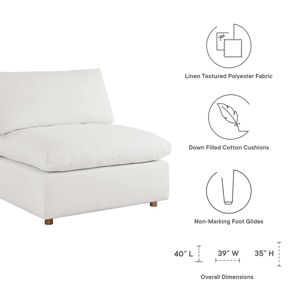 Commix 3 Piece Down Filled Overstuffed Sectional Sofa