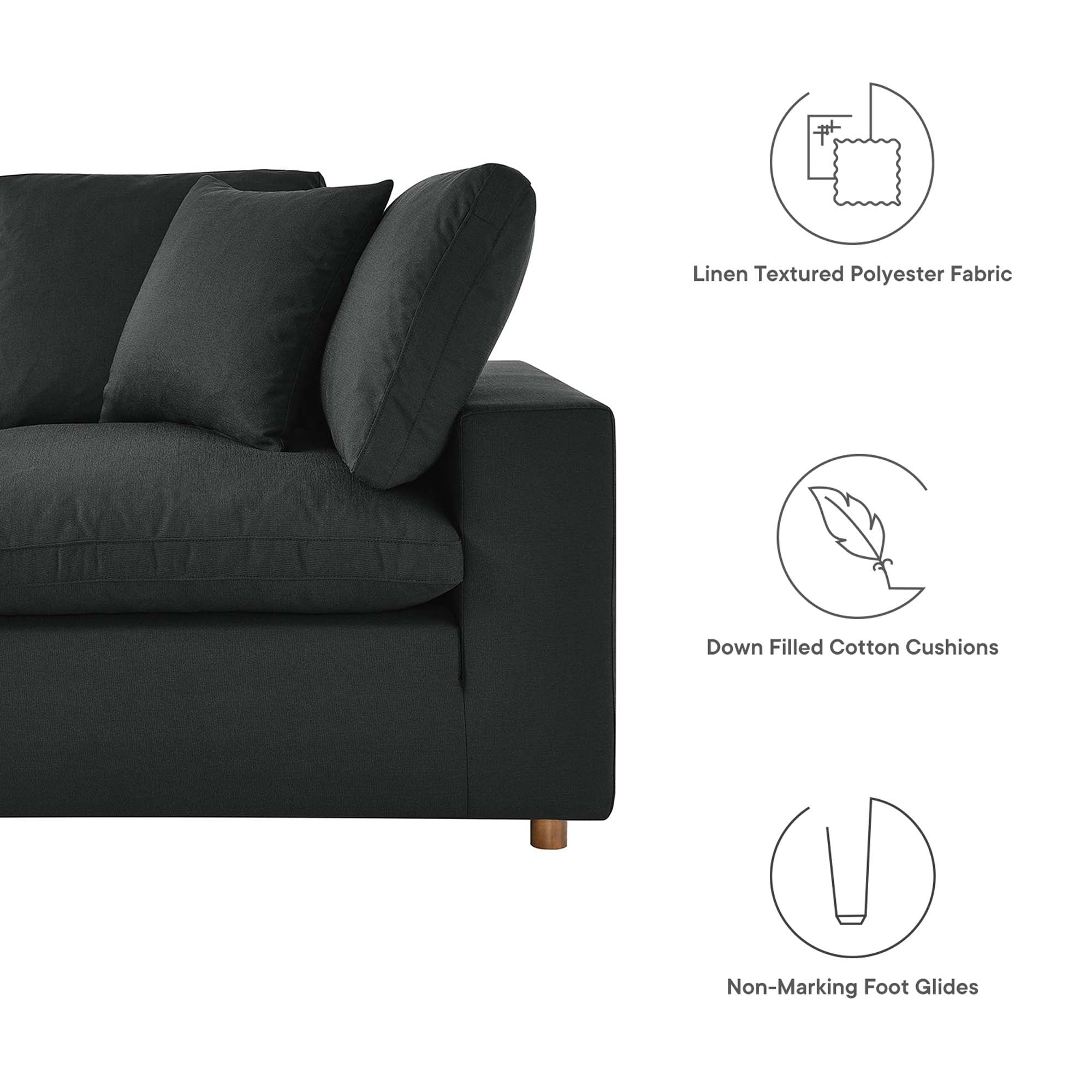 Commix 4 Piece Down Filled Overstuffed Sectional Sofa
