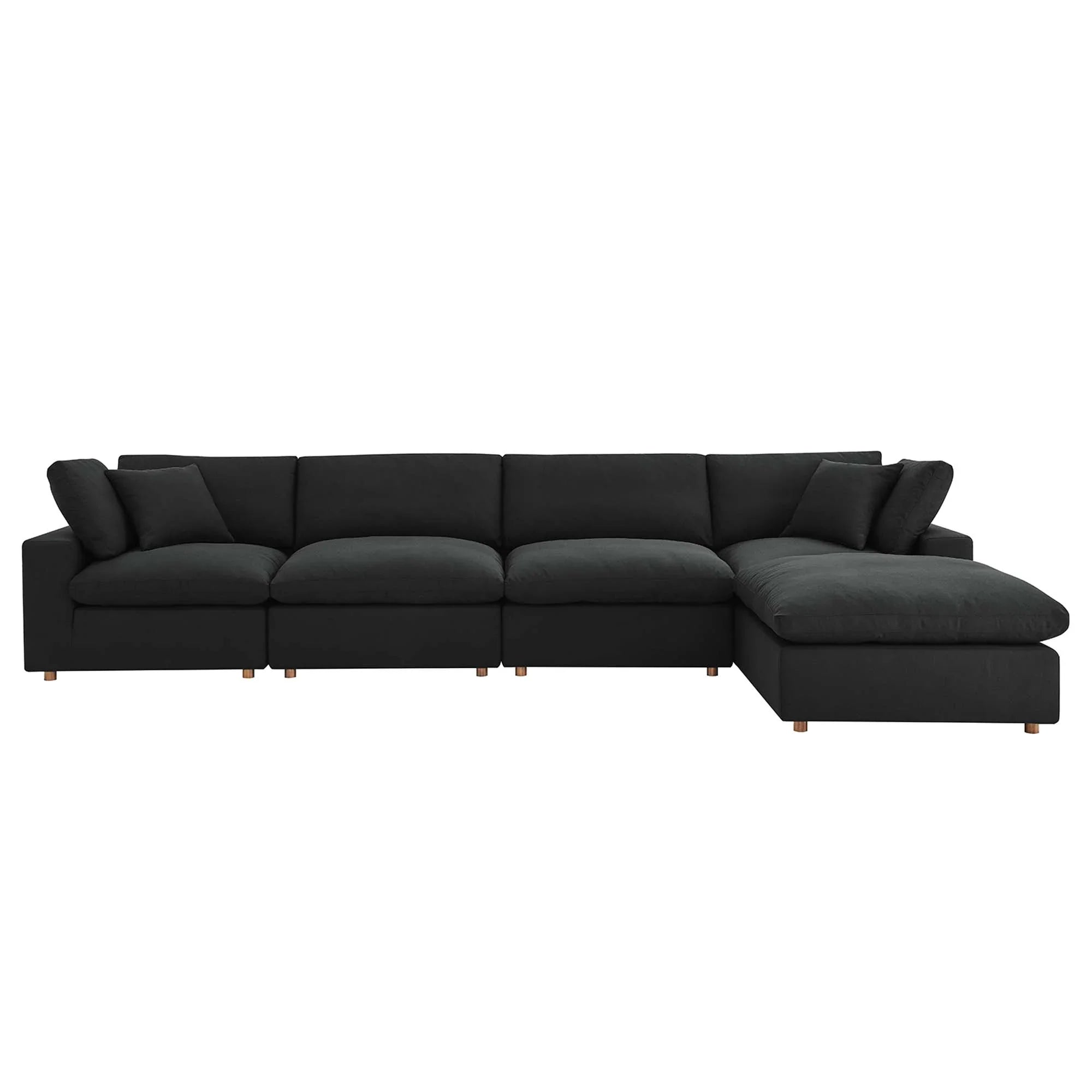 Commix 5 Piece Down Filled Overstuffed Sectional Sofa