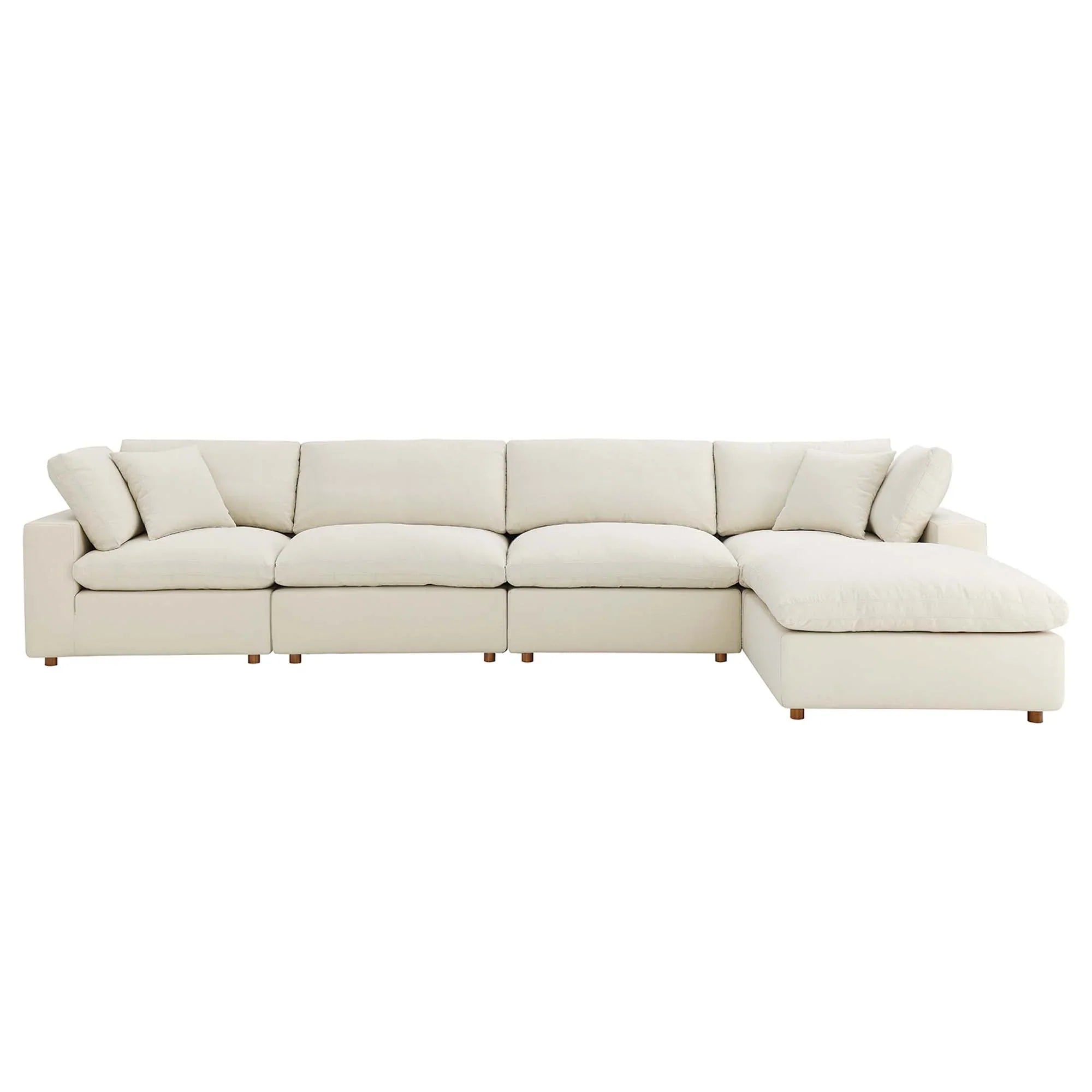 Commix 5 Piece Down Filled Overstuffed Sectional Sofa