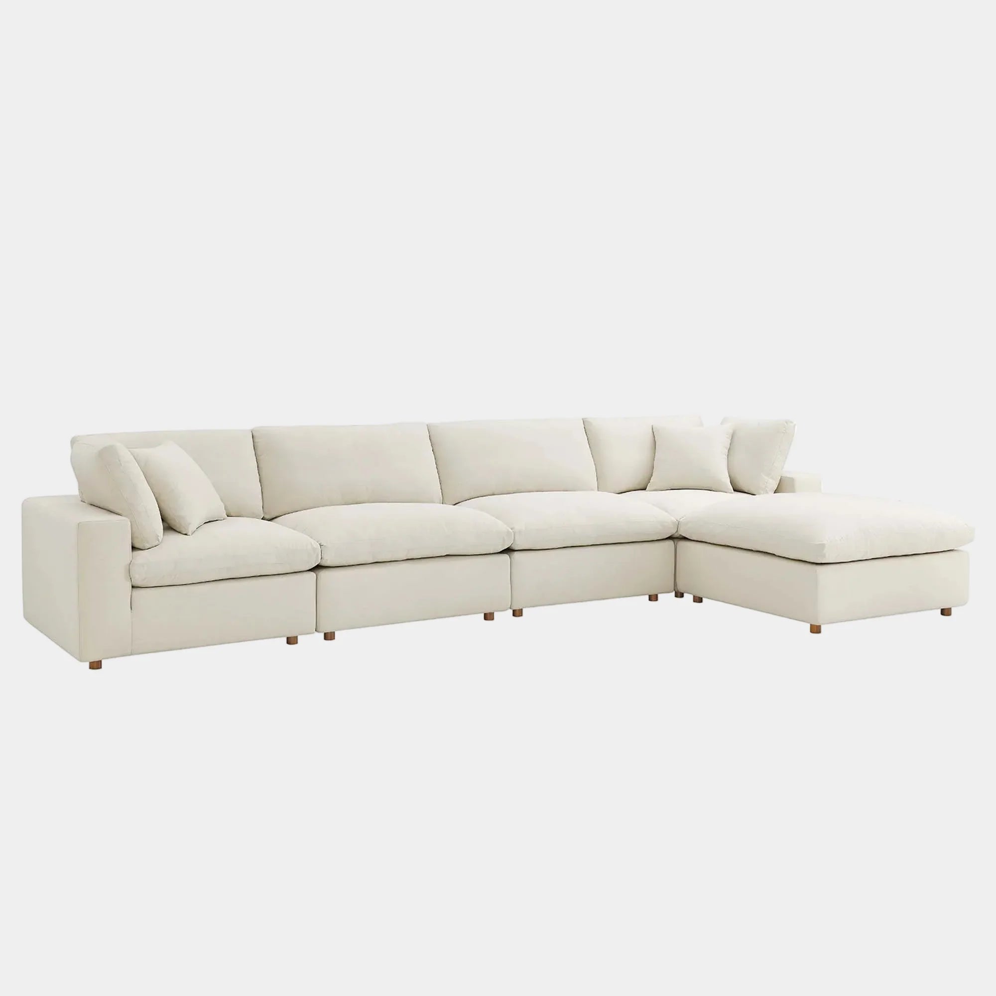 Commix 5 Piece Down Filled Overstuffed Sectional Sofa