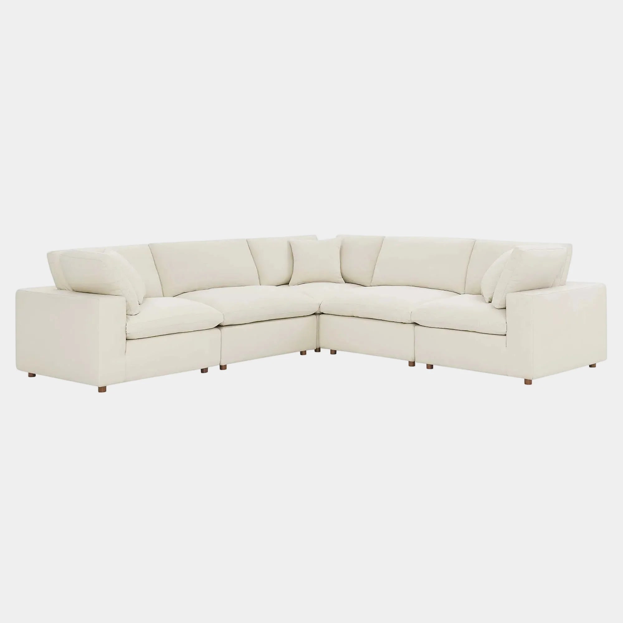 Commix 5 Piece Down Filled Overstuffed Sectional Sofa