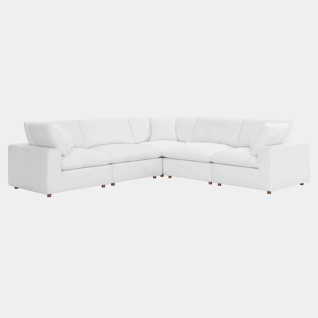 Commix 5 Piece Down Filled Overstuffed Sectional Sofa