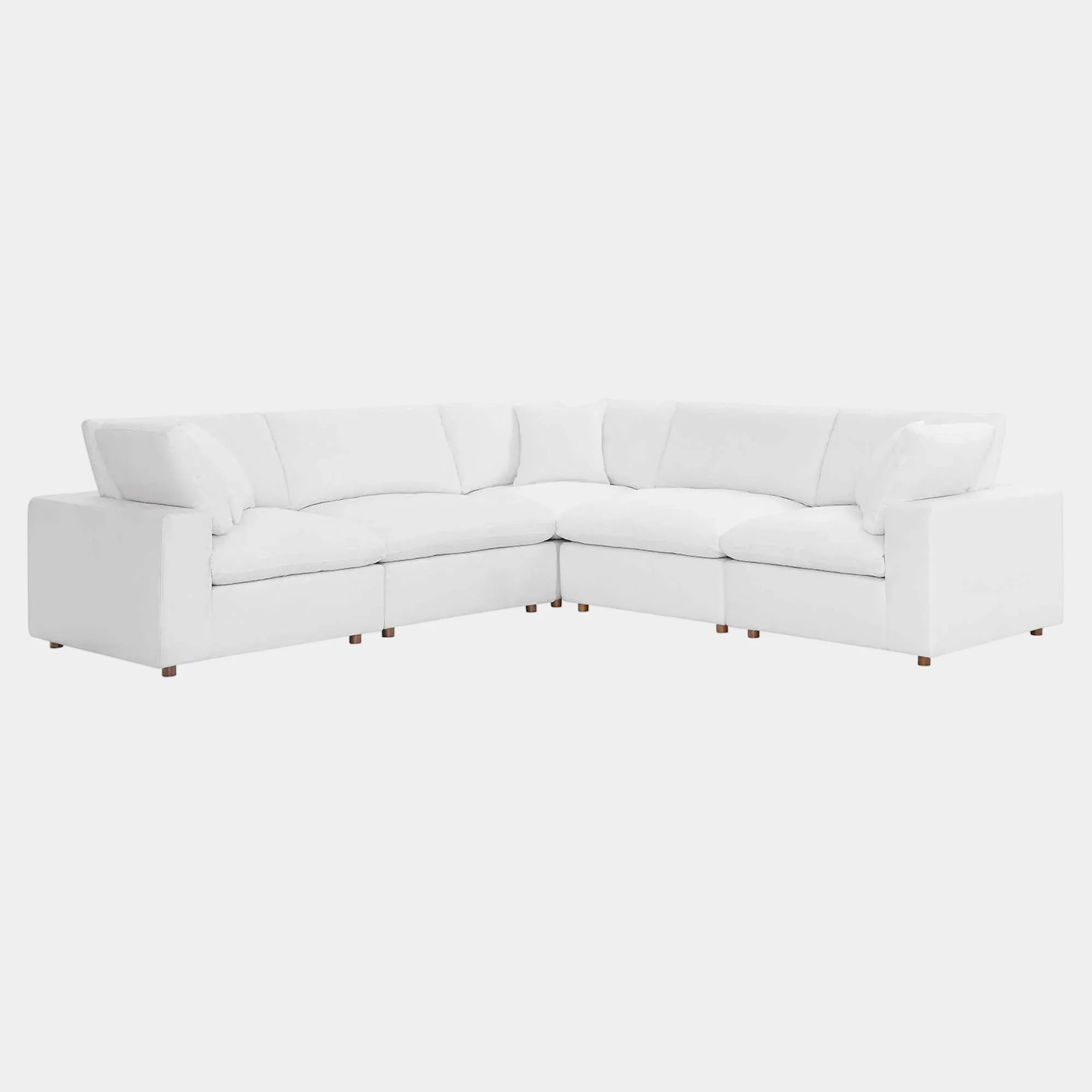 Commix 5 Piece Down Filled Overstuffed Sectional Sofa