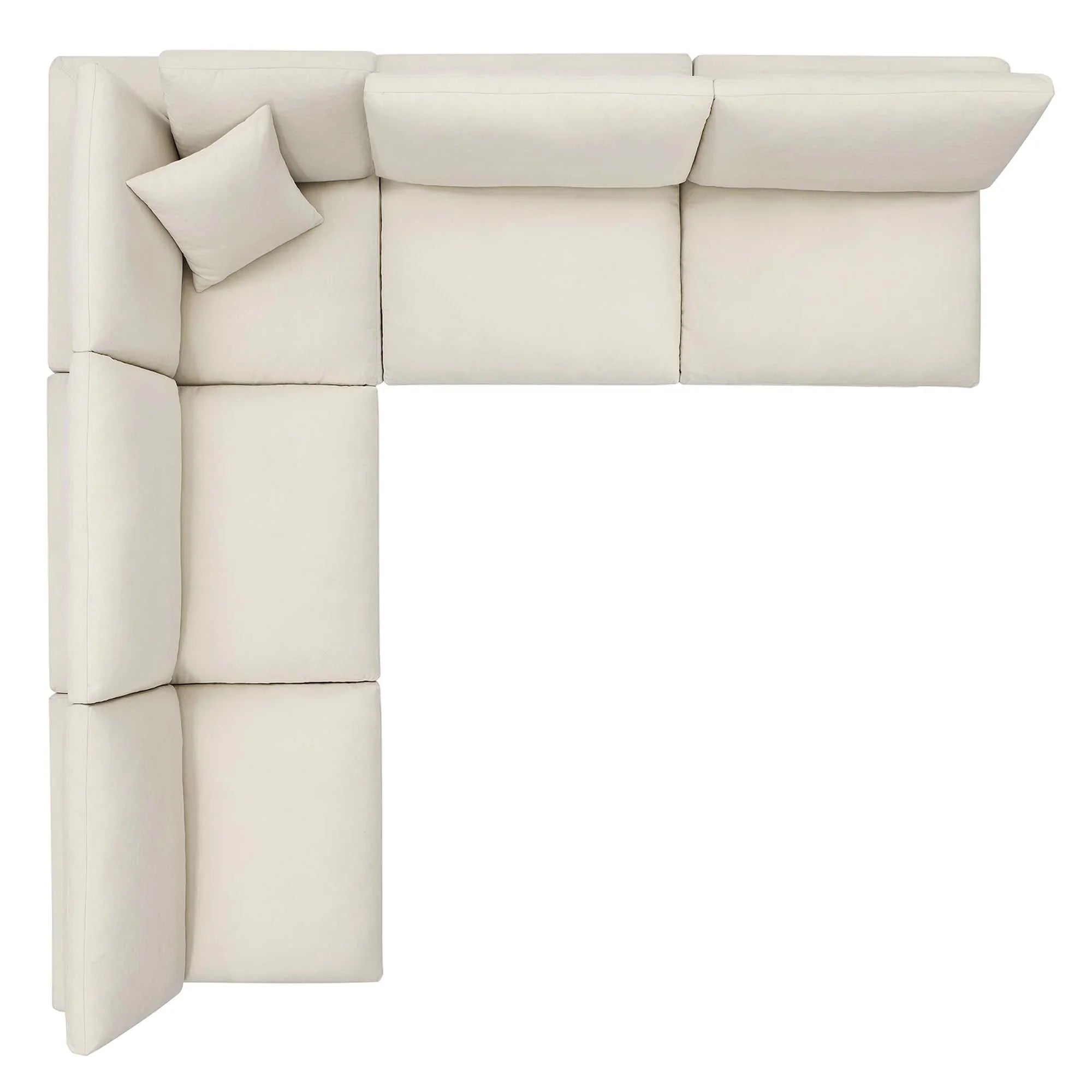 Commix 5-Piece Down Filled Overstuffed Armless Sectional Sofa