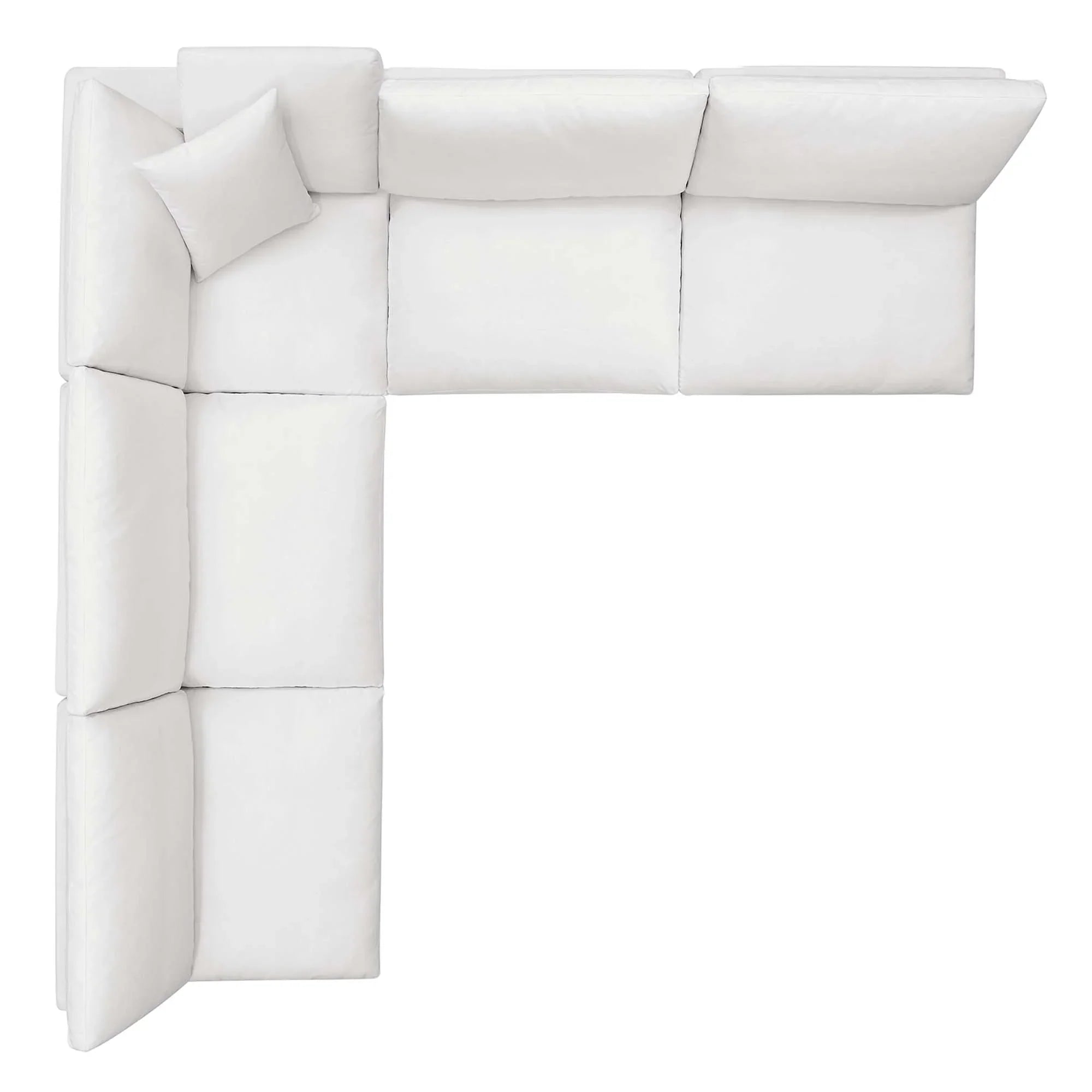 Commix 5-Piece Down Filled Overstuffed Armless Sectional Sofa
