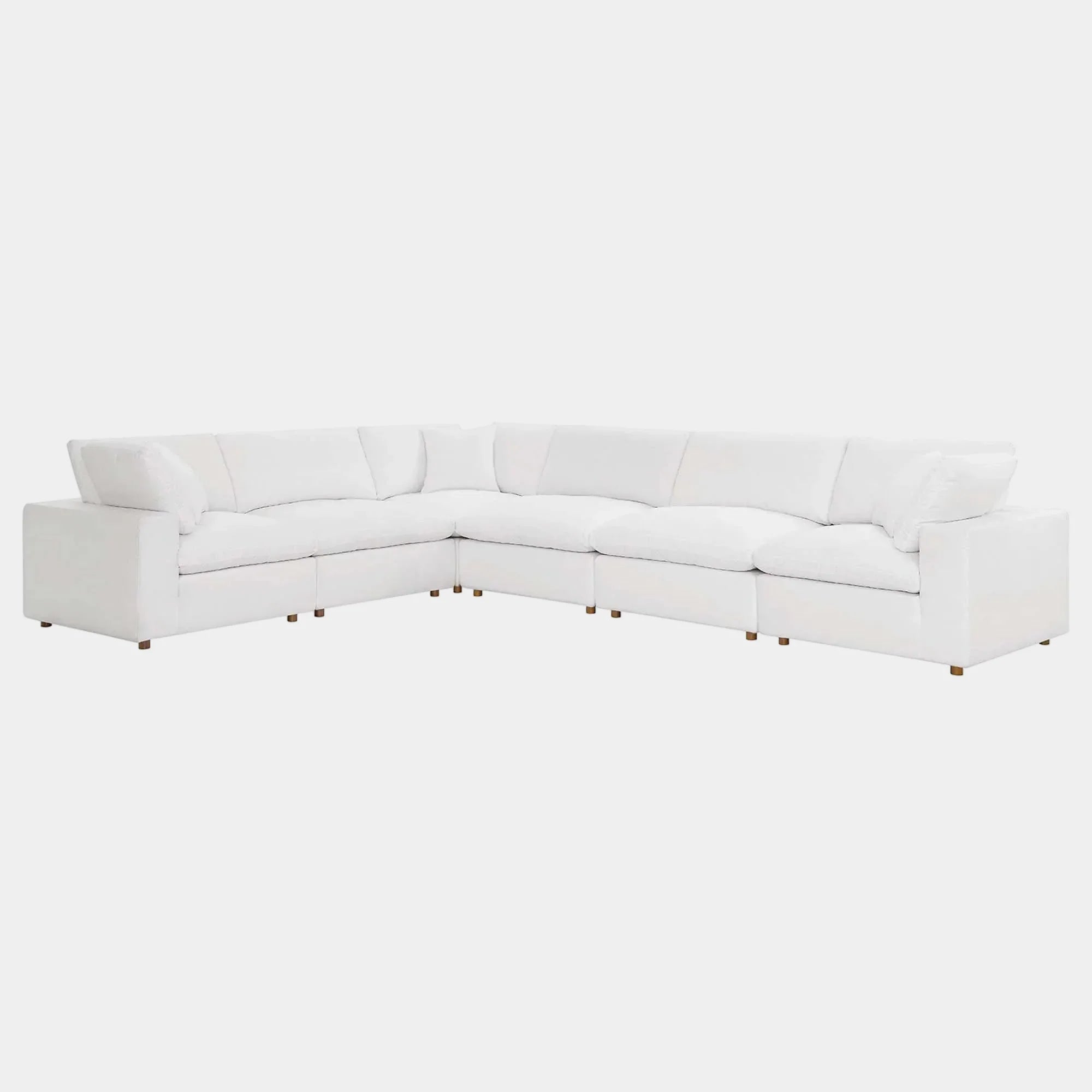 Commix 6 Piece Down Filled Overstuffed Sectional Sofa