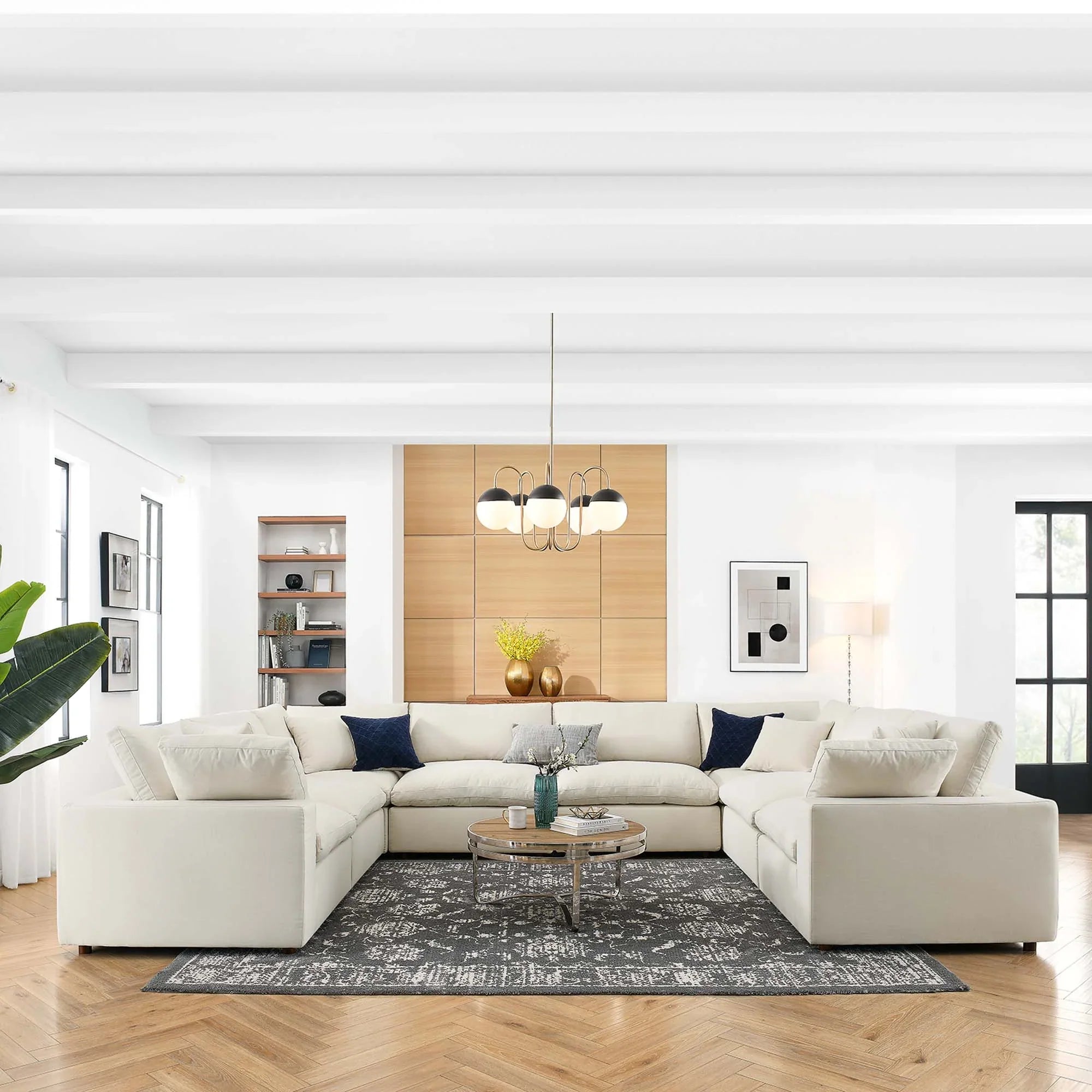 Commix 8-Piece Down Filled Overstuffed Sectional Sofa