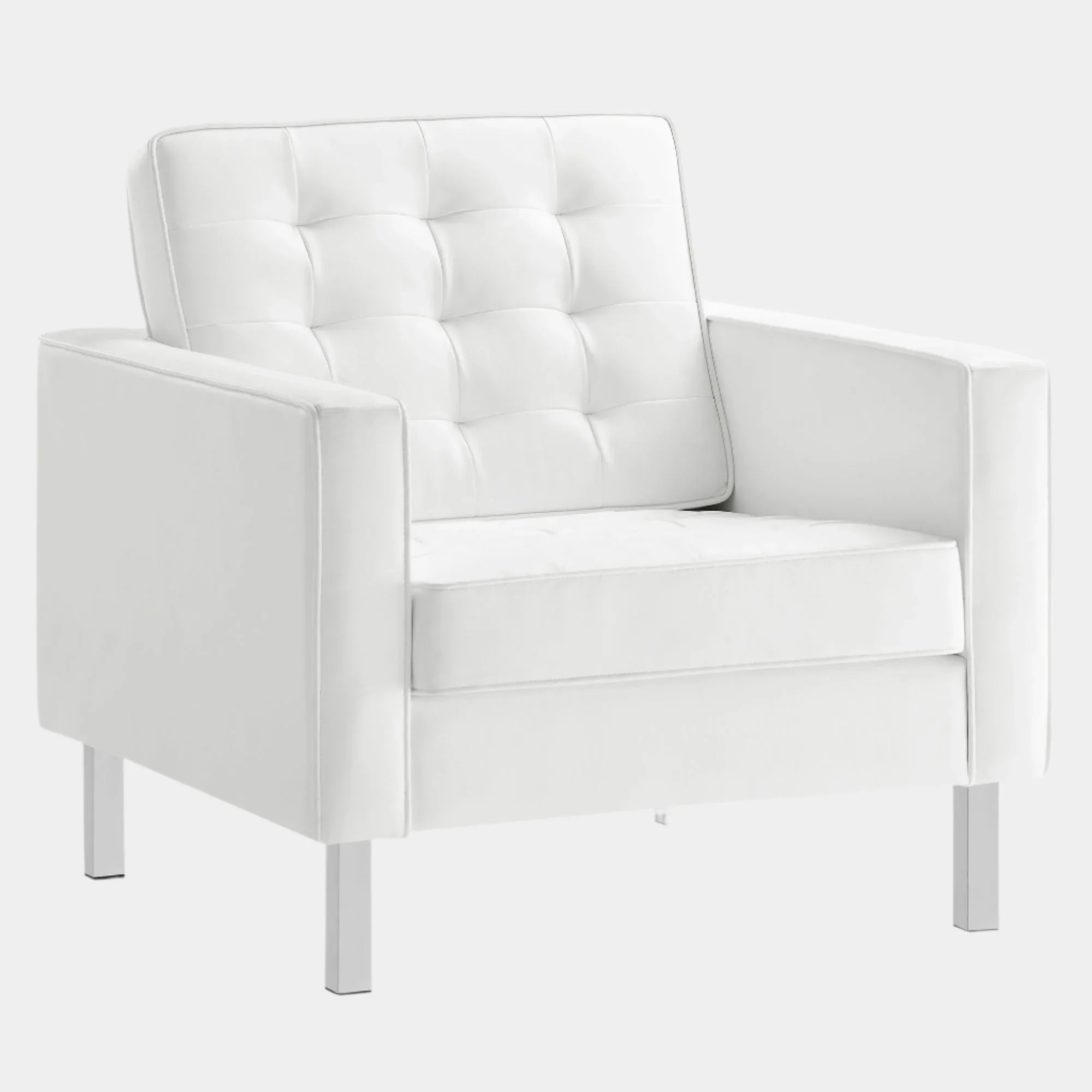 Loft Tufted Vegan Leather Armchair