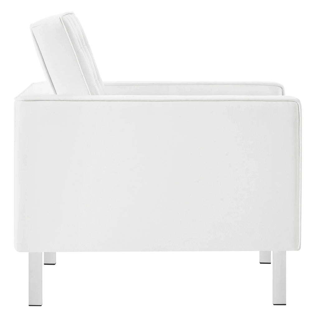 Loft Tufted Vegan Leather Armchair