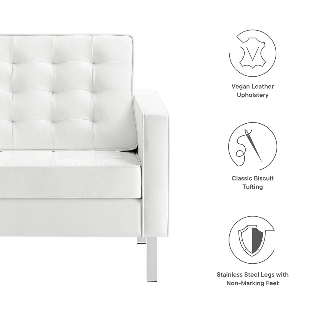 Loft Tufted Vegan Leather Armchair