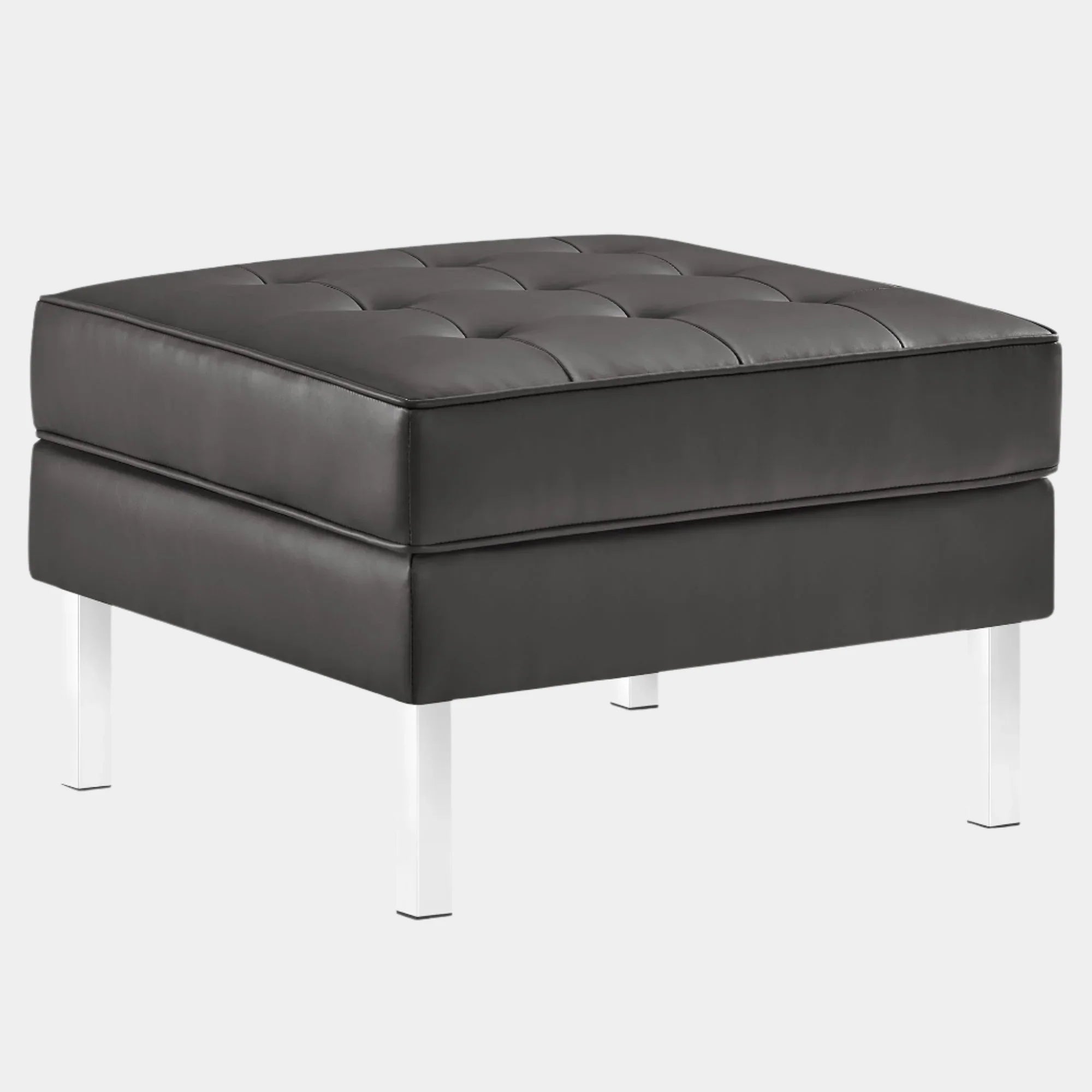 Loft Tufted Vegan Leather Ottoman