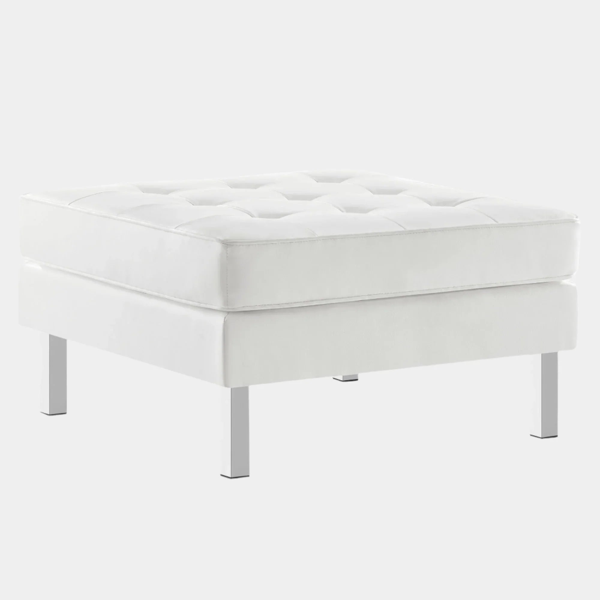 Loft Tufted Vegan Leather Ottoman