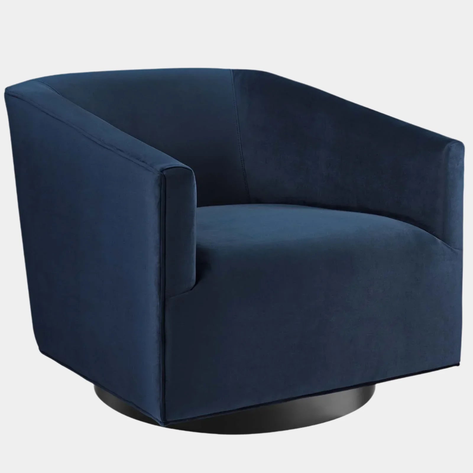 Twist Accent Lounge Performance Velvet Swivel Chair in Midnight Blue