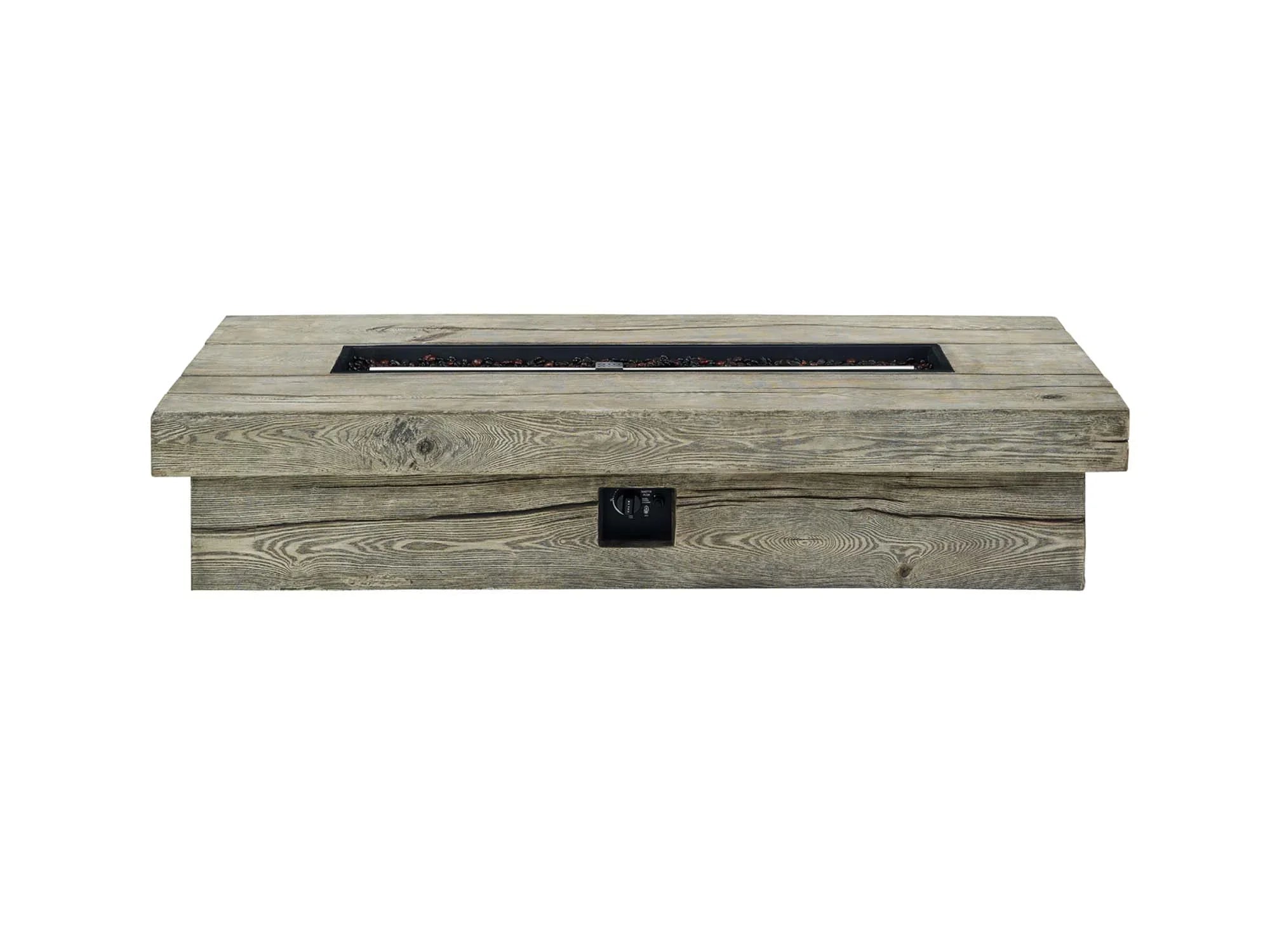 Manteo 70" Rectangular Outdoor Patio Fire Pit Table in Light Gray