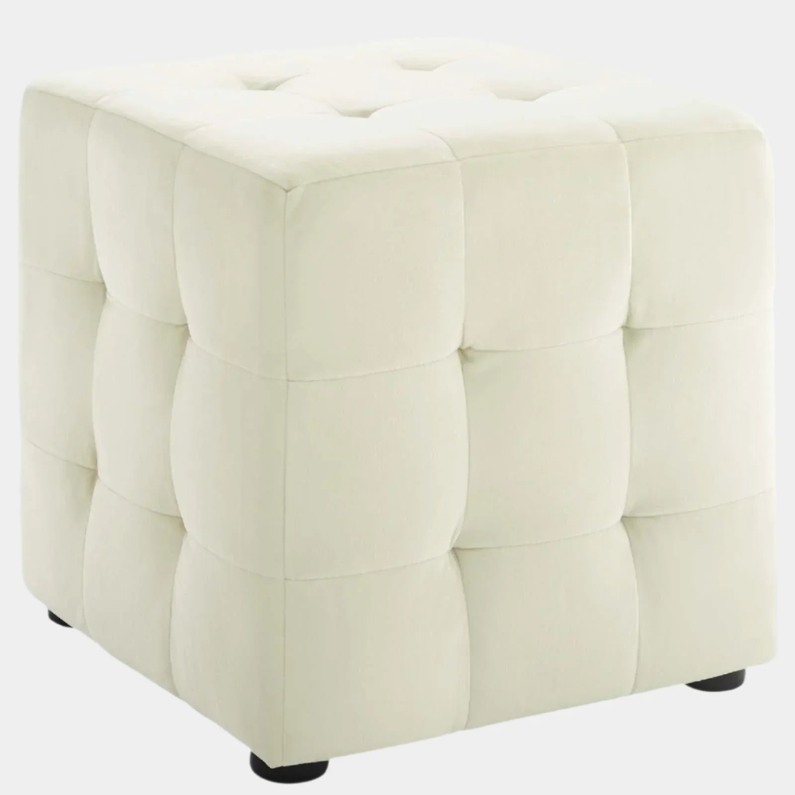 Contour Tufted Cube Performance Velvet Ottoman