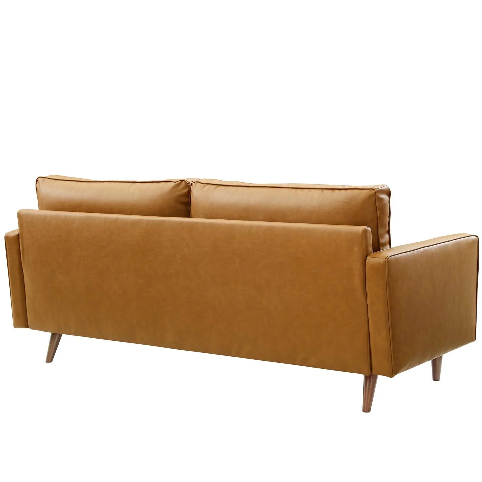 Valour Tufted Vegan Leather Sofa in Tan