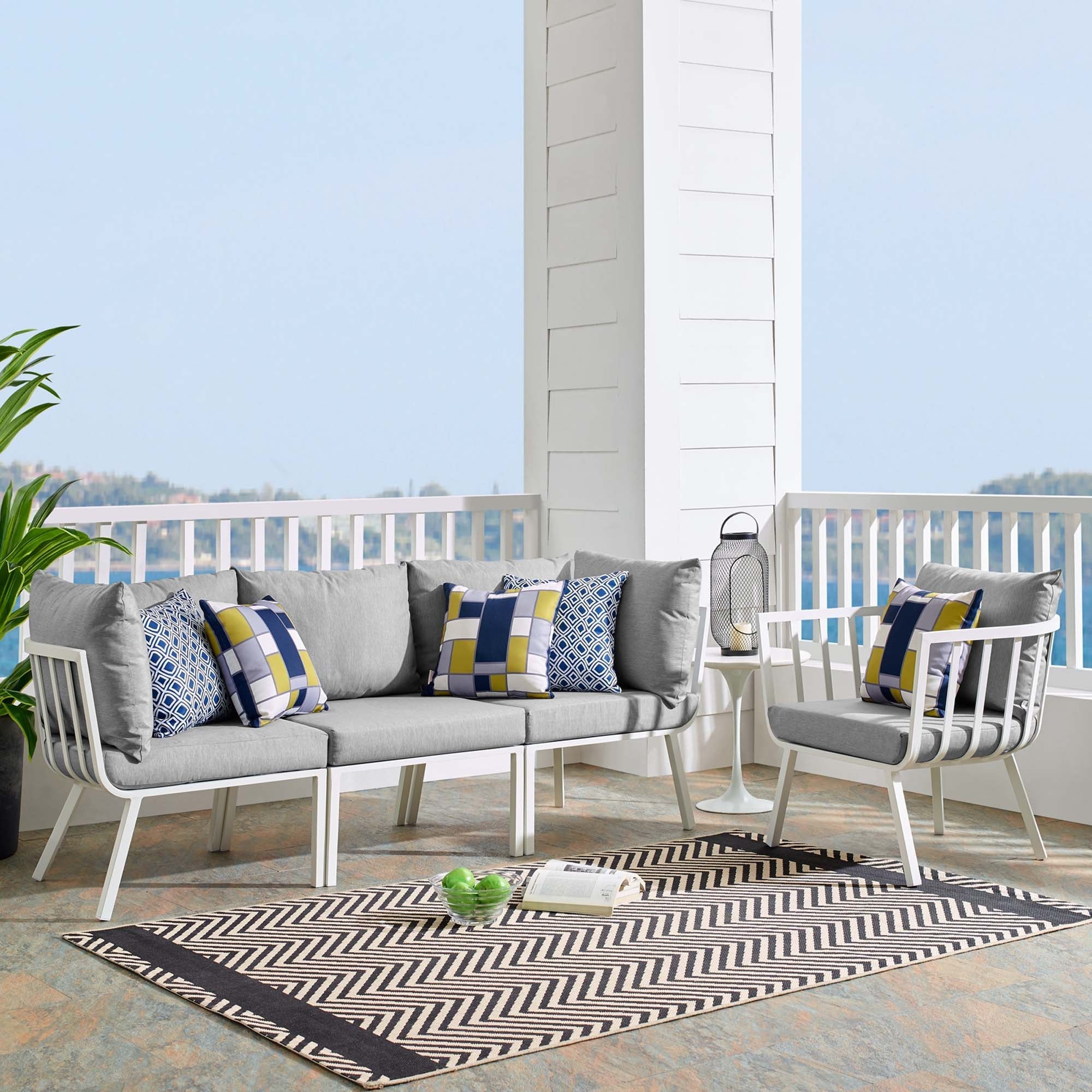 Riverside 4 Piece Outdoor Patio Aluminum Set