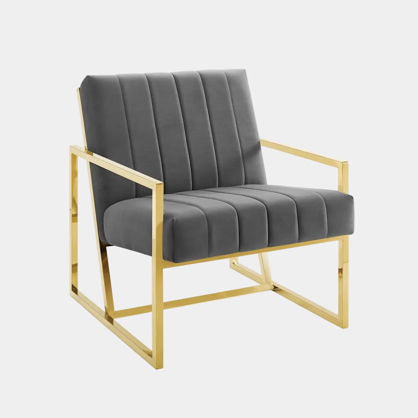 Inspire Channel Tufted Performance Velvet Armchair