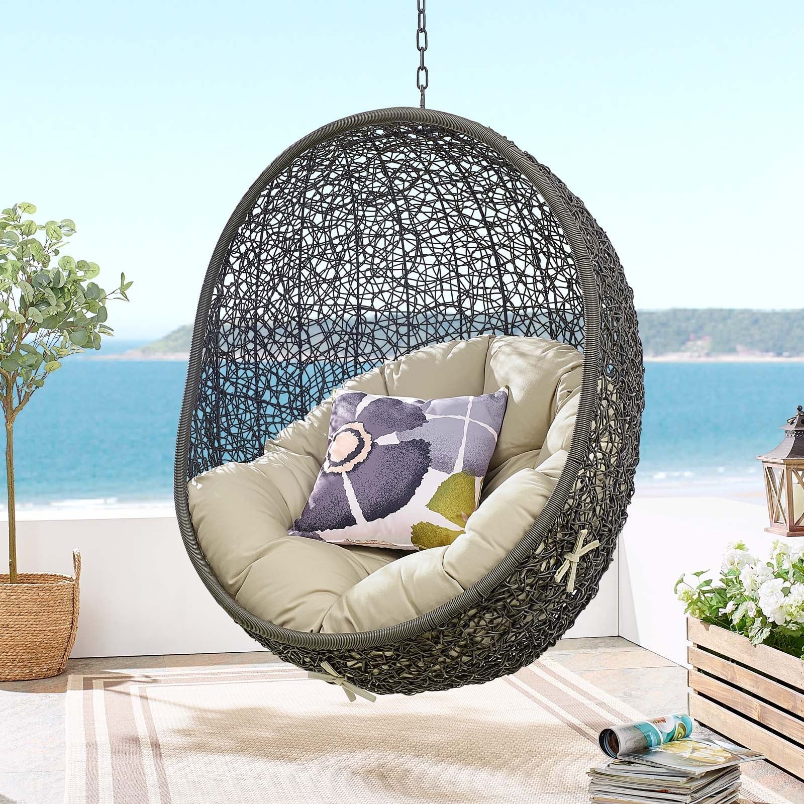 Hide Outdoor Patio Sunbrella® Swing Chair