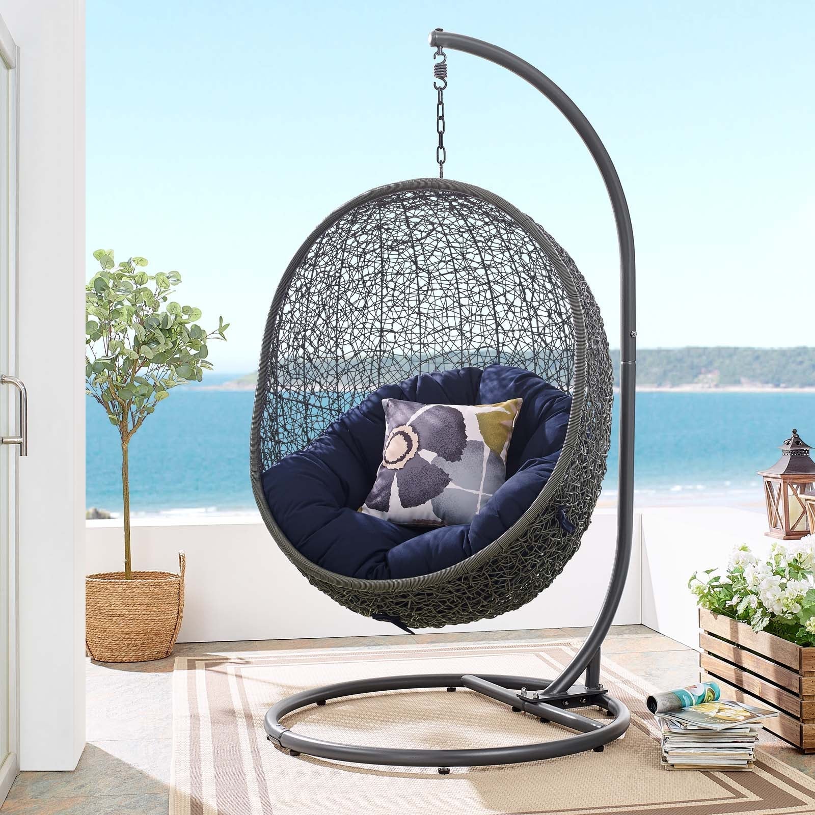 Hide Outdoor Patio Sunbrella® Swing Chair