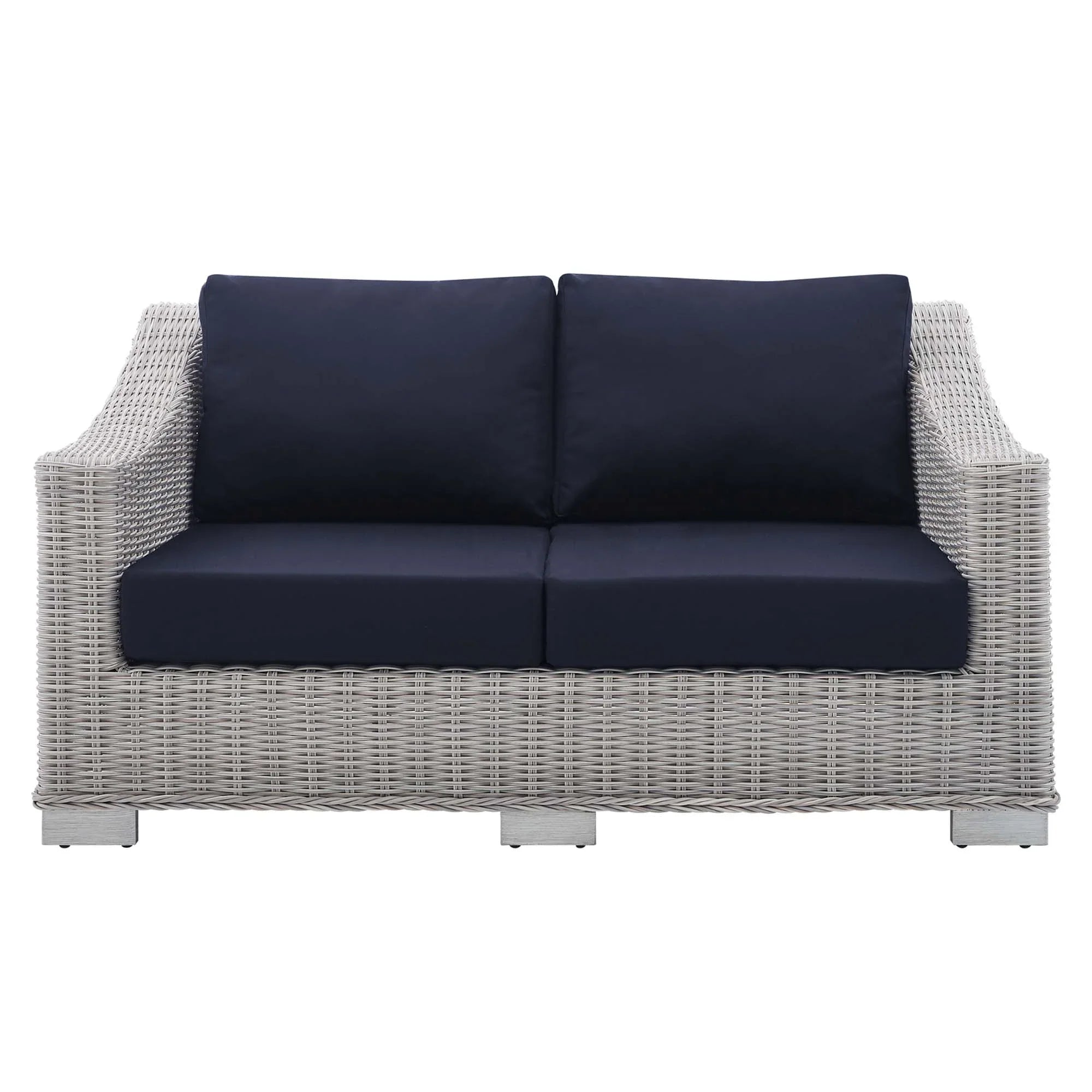 Conway Sunbrella® Outdoor Patio Wicker Rattan Loveseat