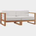 Upland 2-Piece Outdoor Patio Teak Wood Sectional Sofa Loveseat