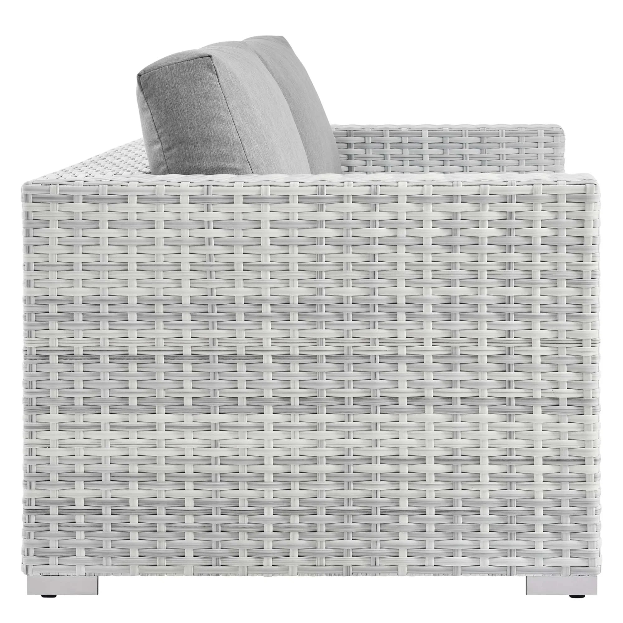 Convene Outdoor Patio Loveseat in Light Gray