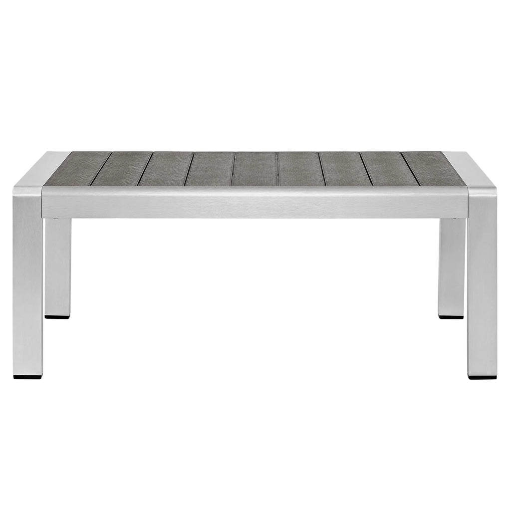 Shore 9 Piece Sunbrella® Fabric Outdoor Patio Aluminum Sectional Sofa Set in Silver Navy