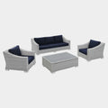 Conway 4-Piece Sunbrella® Outdoor Patio Wicker Rattan Furniture Set