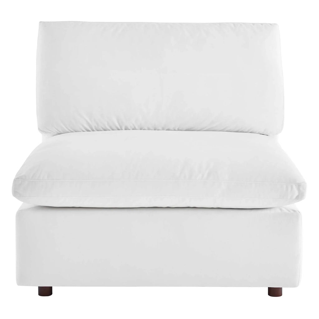 Commix Down Filled Overstuffed Performance Velvet Armless Chair