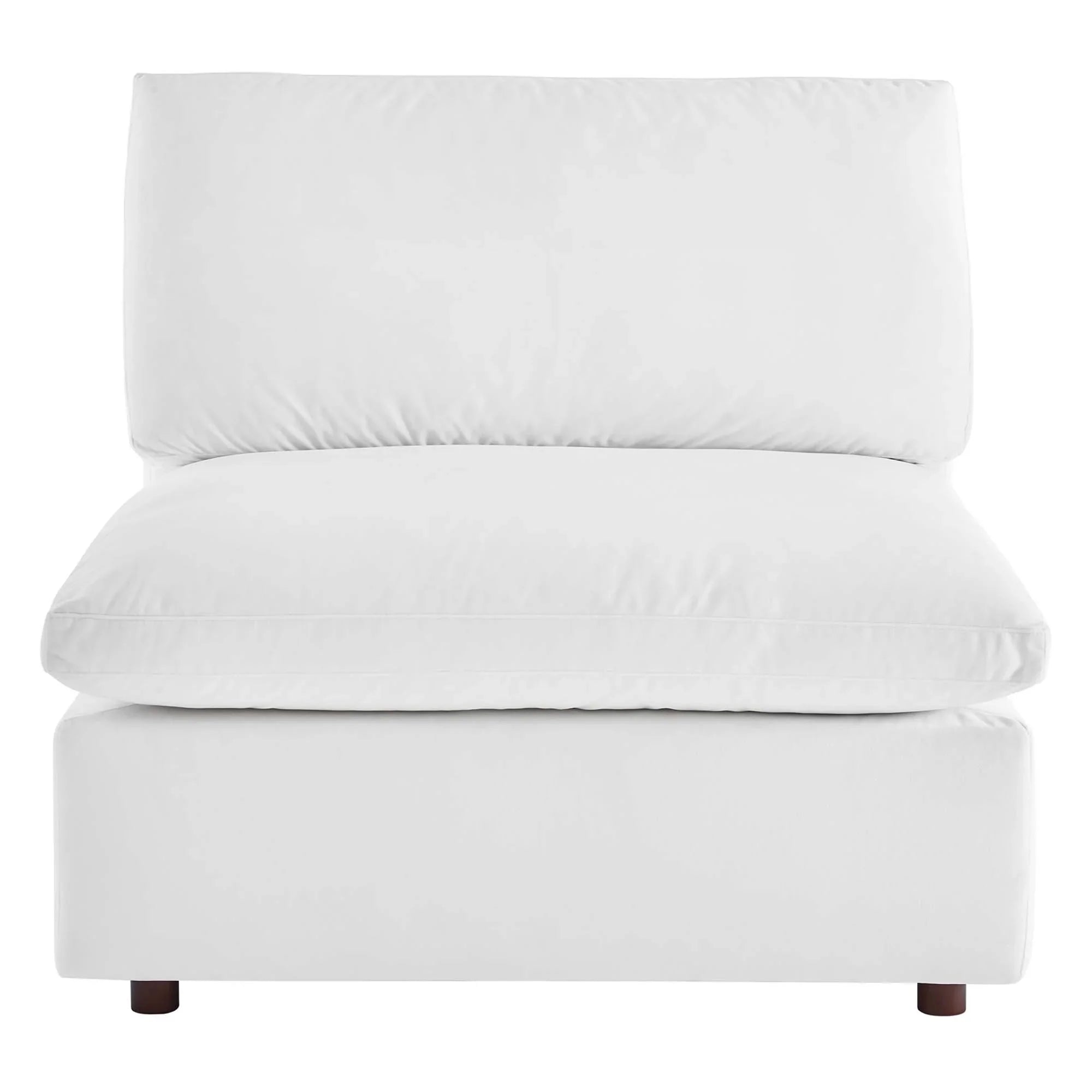 Commix Down Filled Overstuffed Performance Velvet Armless Chair