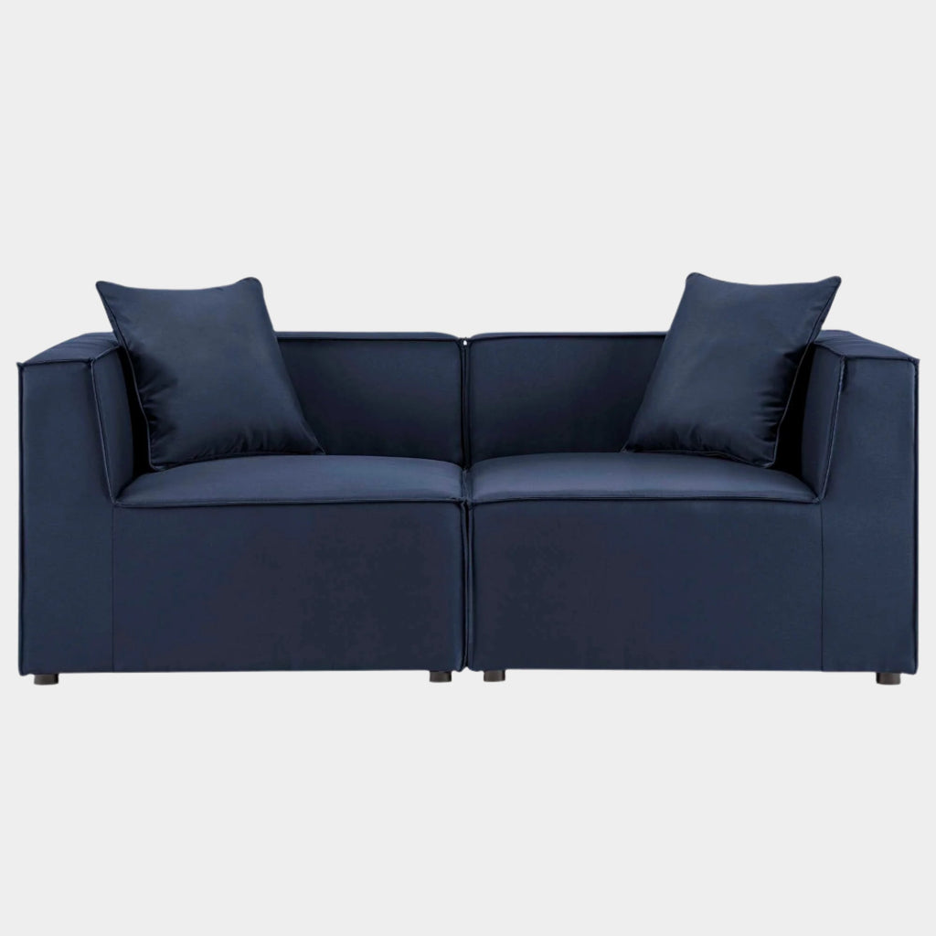 Saybrook 2-Piece Outdoor Patio Upholstered Sectional Sofa Loveseat