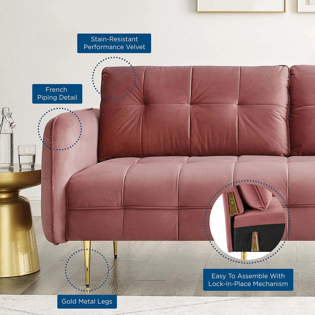 Cameron Tufted Performance Velvet Sofa
