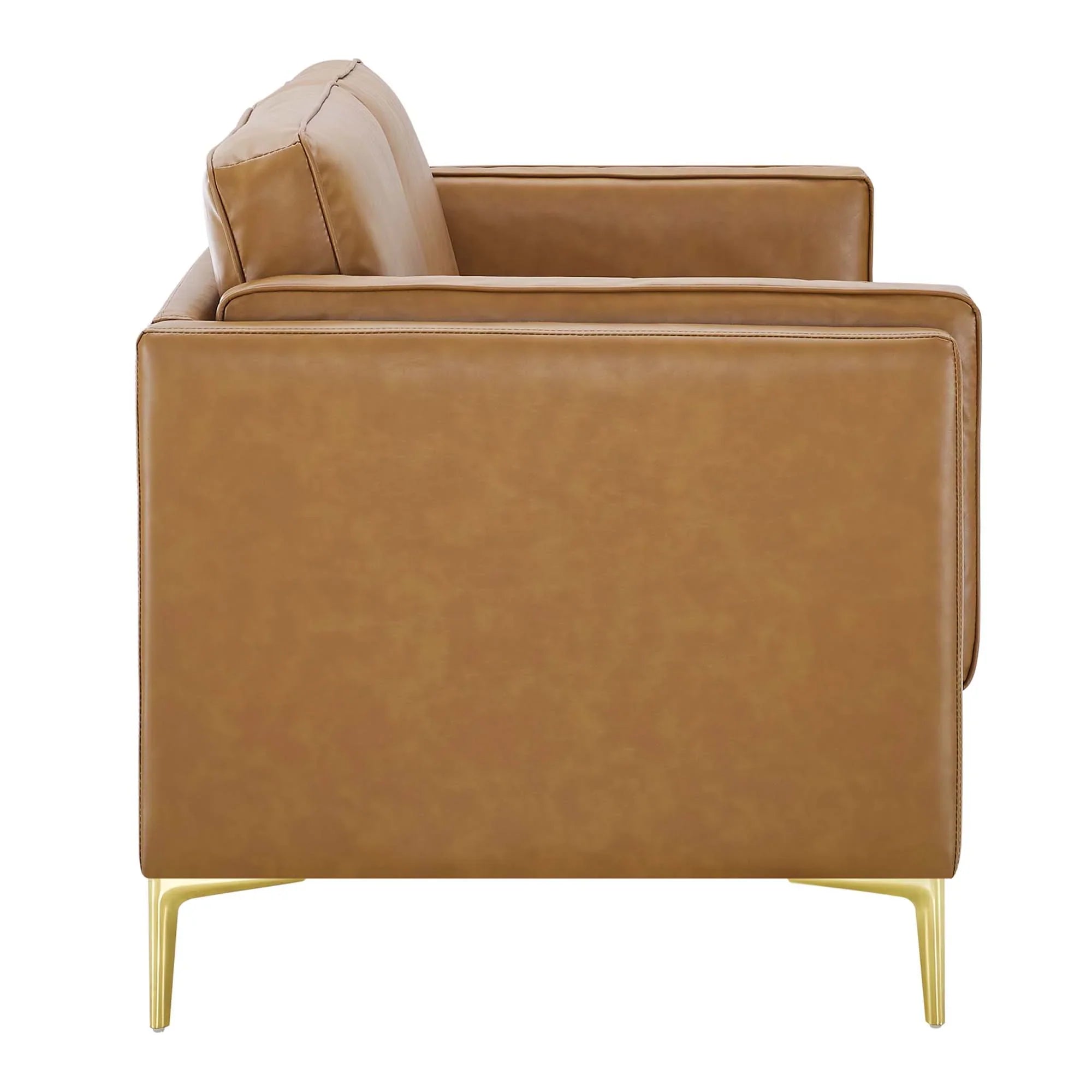 Kaiya Vegan Leather Sofa in Tan