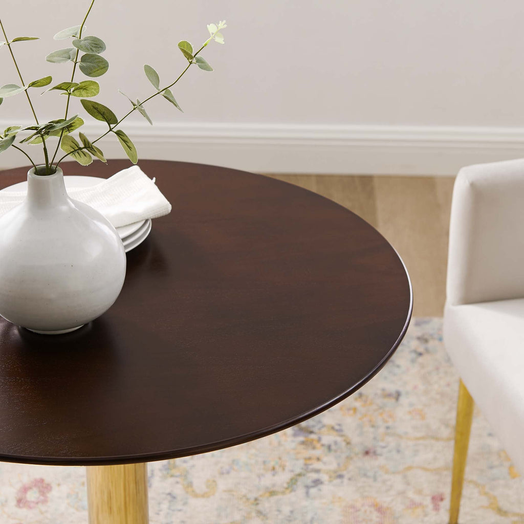Verne 28" Dining Table in Gold Cherry Walnut