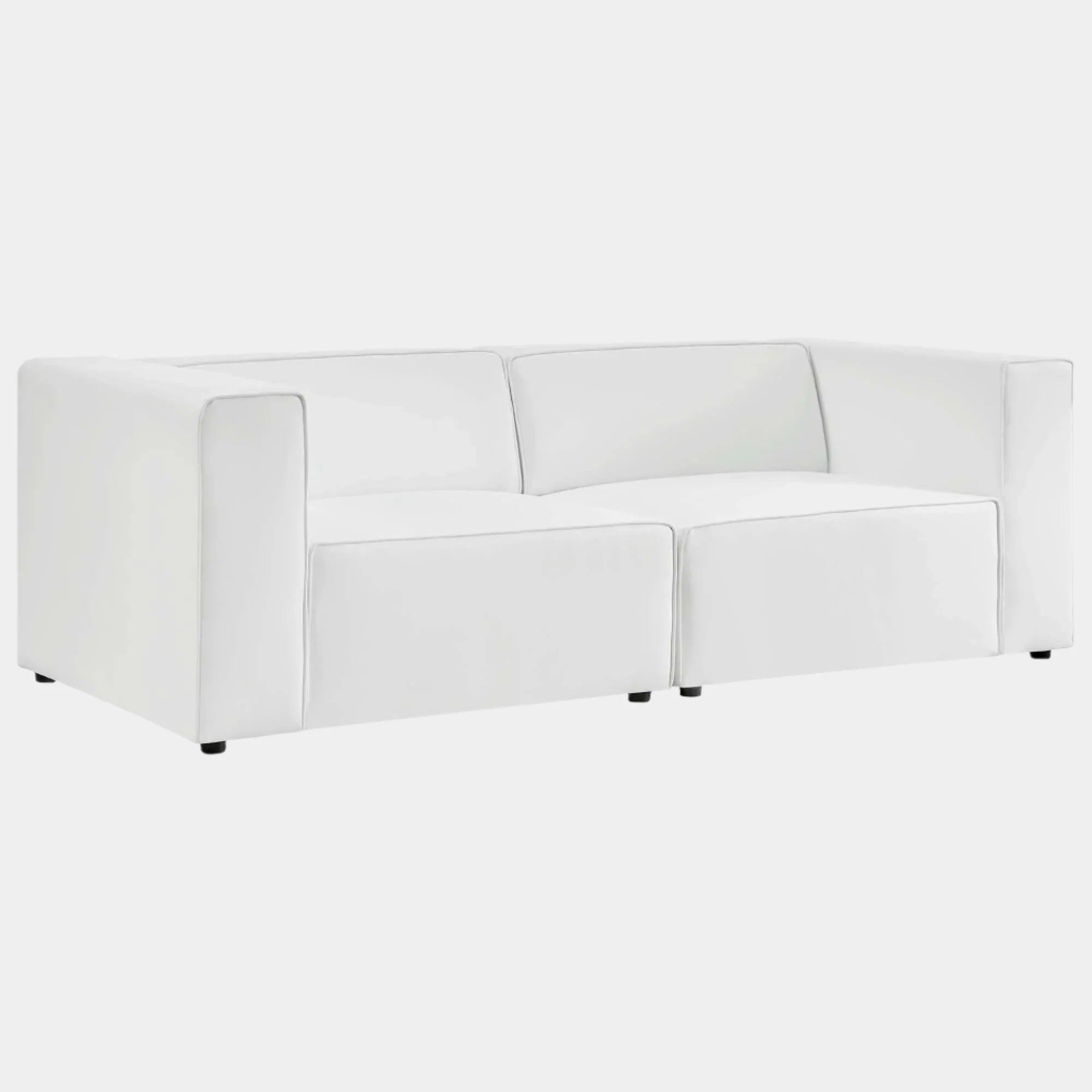 Mingle Vegan Leather 2-Piece Sectional Sofa Loveseat