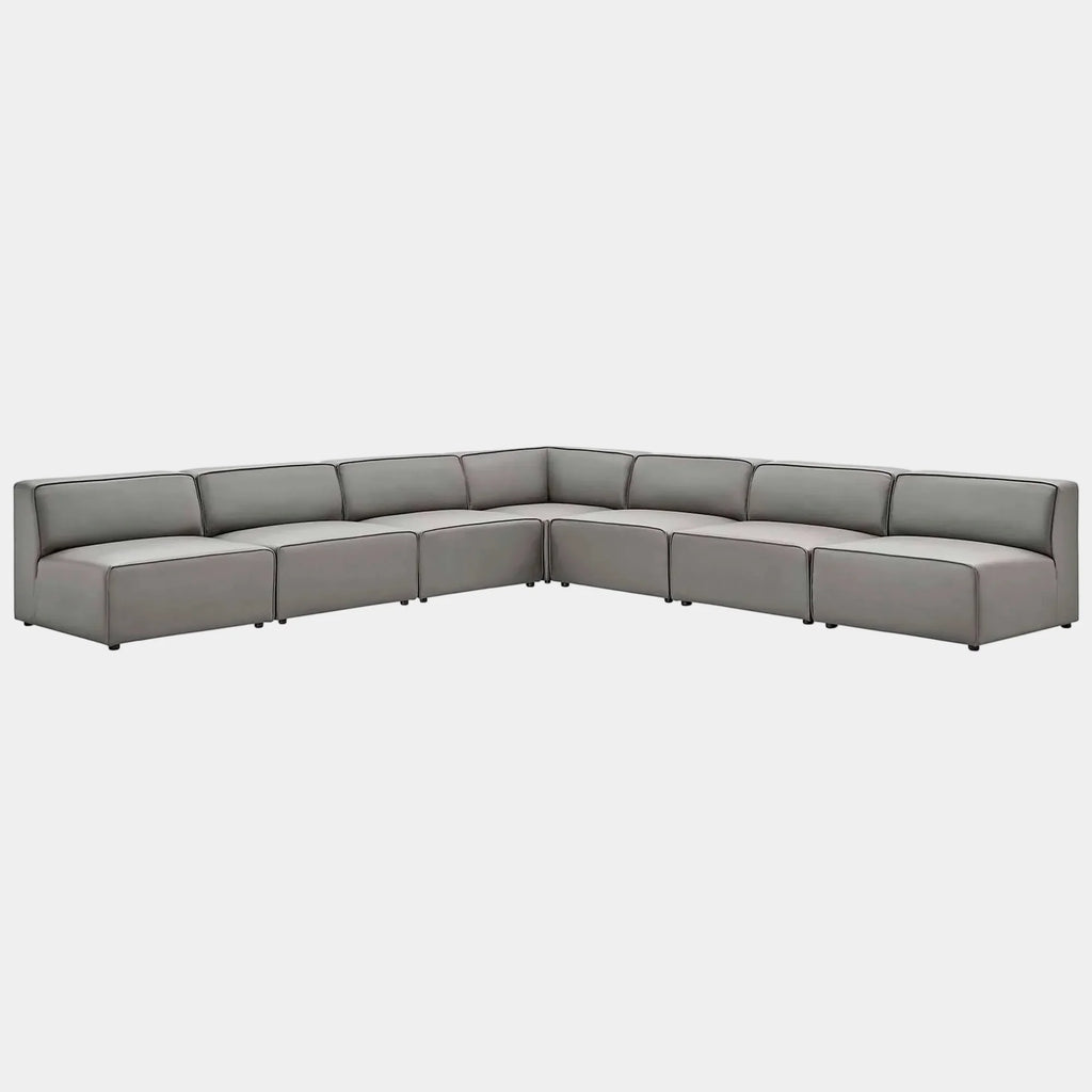 Mingle 7-Piece Vegan Leather Sectional Sofa