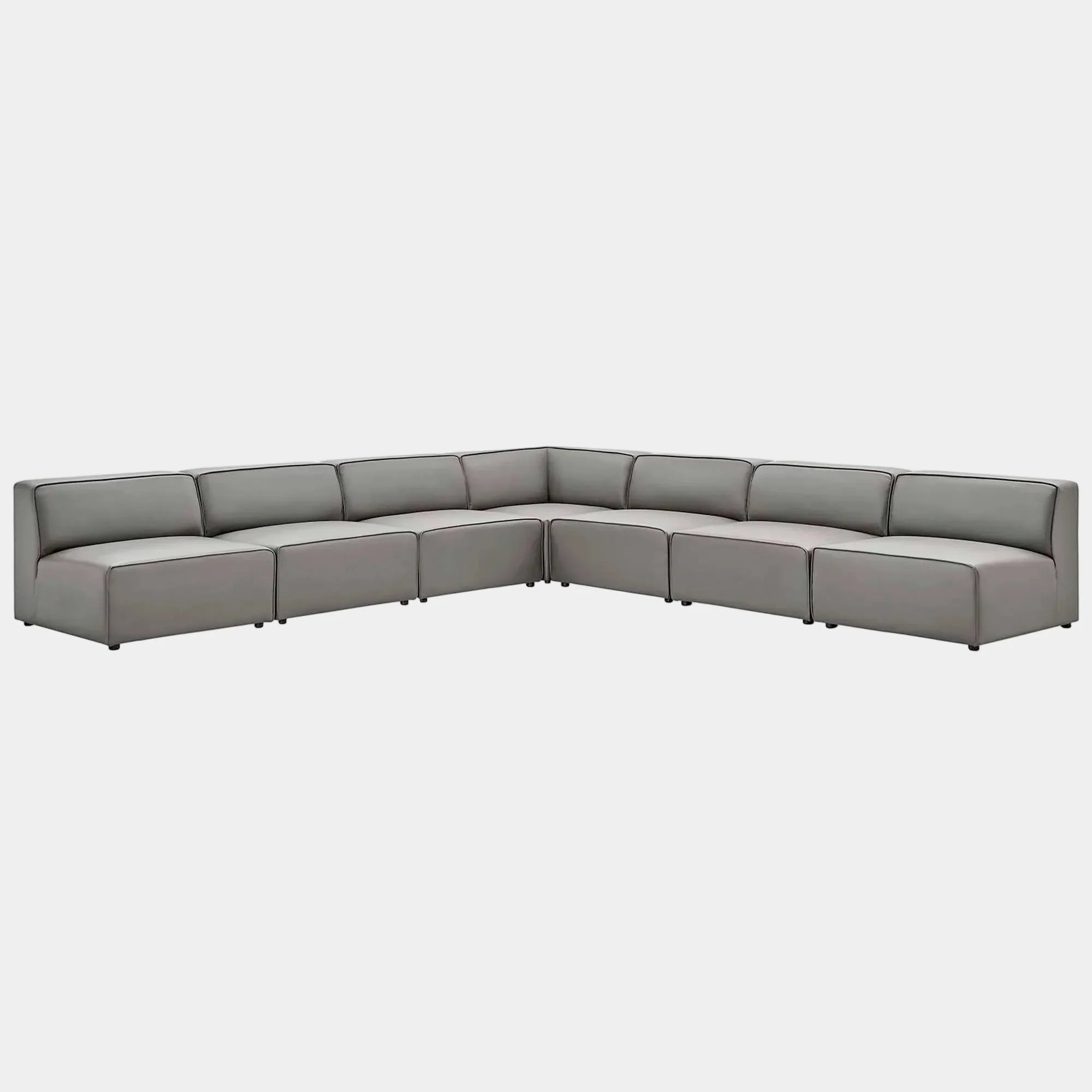 Mingle 7-Piece Vegan Leather Sectional Sofa