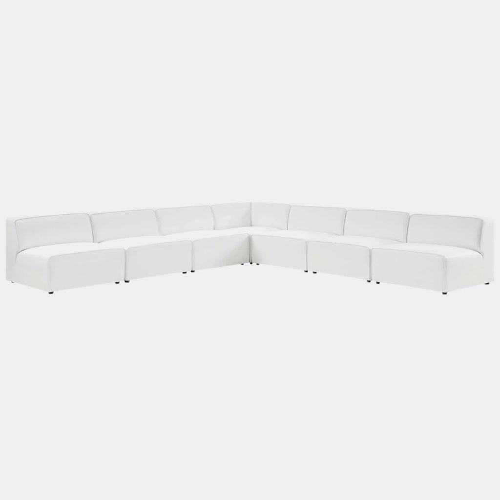Mingle 7-Piece Vegan Leather Sectional Sofa
