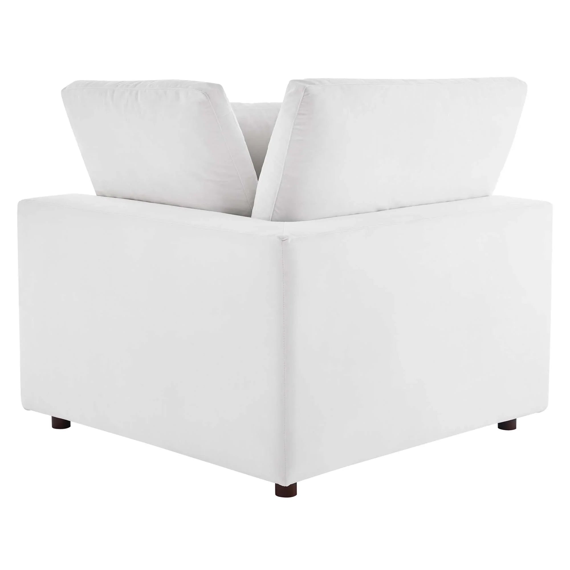 Commix Down Filled Overstuffed Performance Velvet 3-Seater Sofa in White