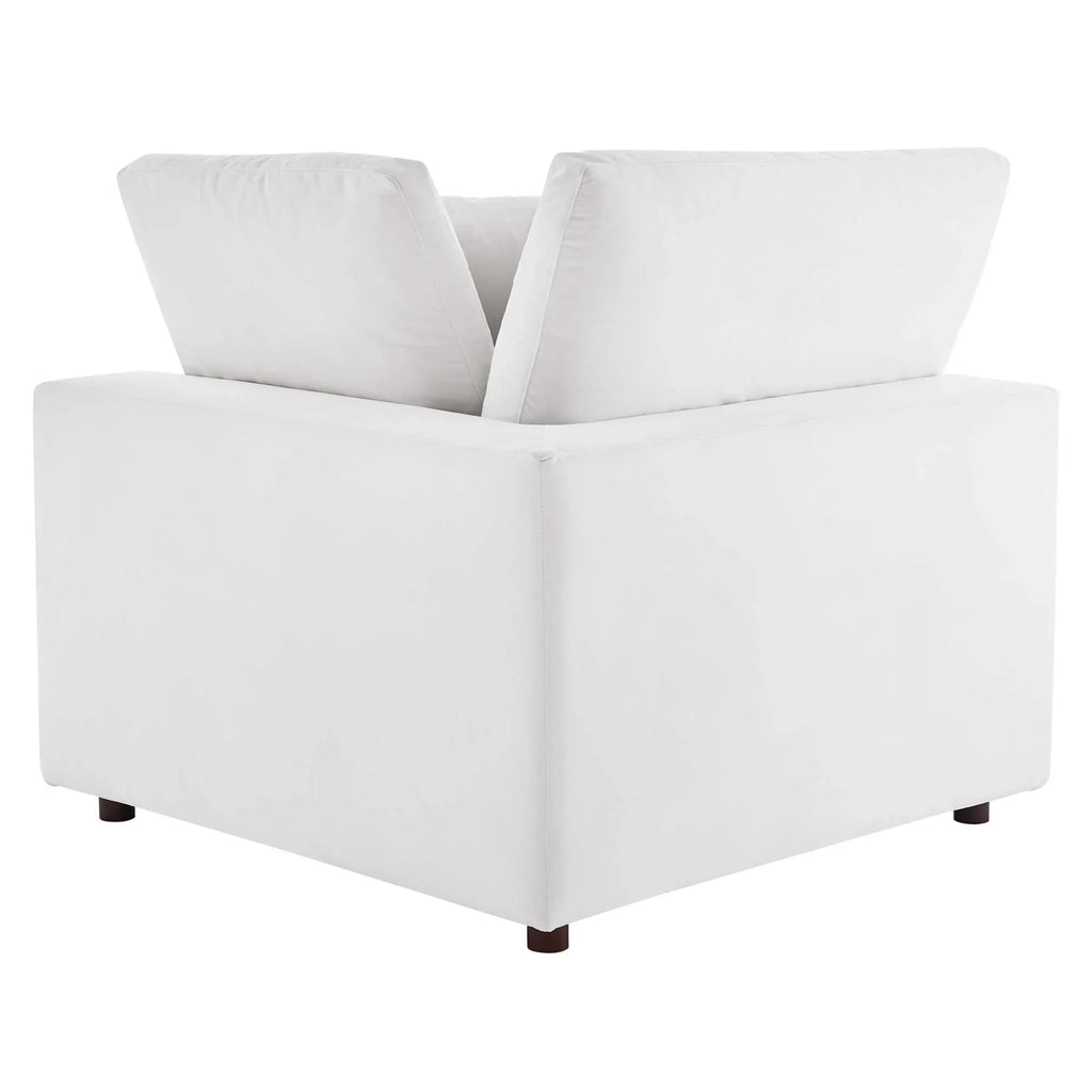 Commix 5-Piece Down Filled Overstuffed Performance Velvet Sectional Sofa in White