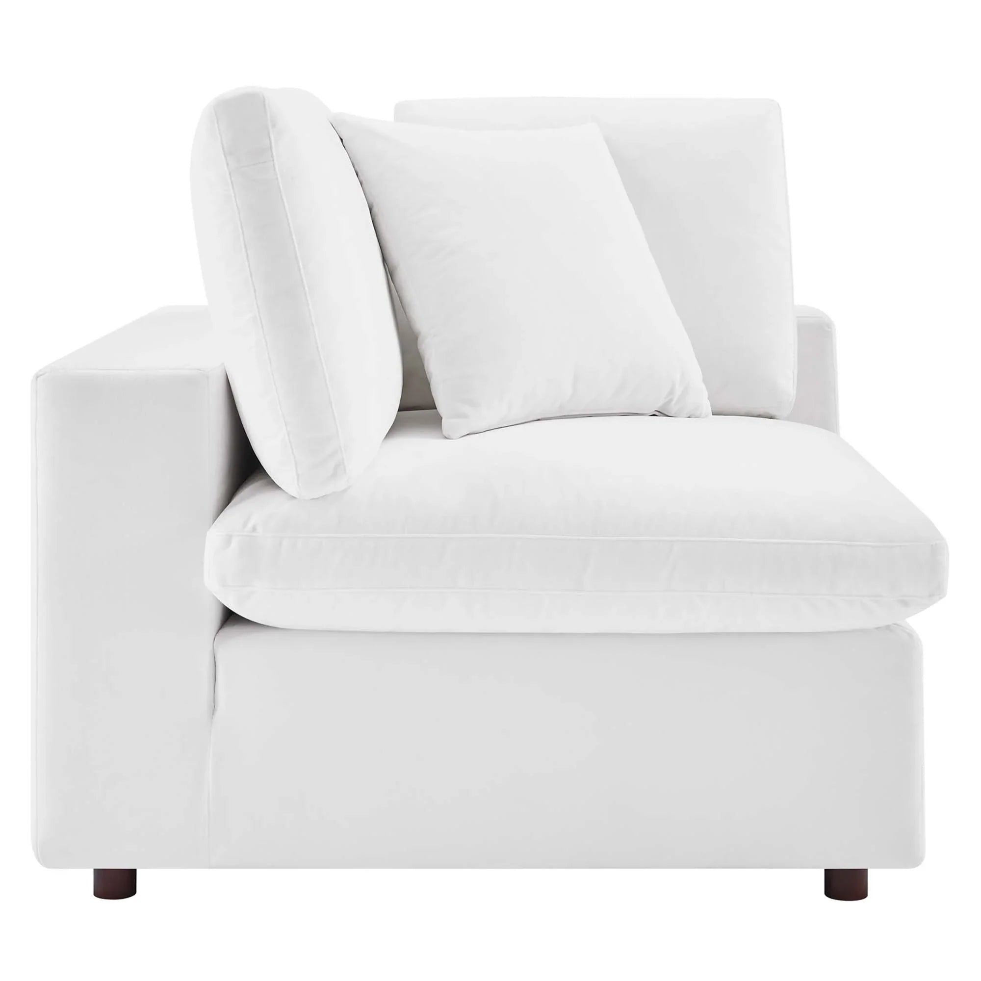Commix 5-Piece Down Filled Overstuffed Performance Velvet Sectional Sofa in White