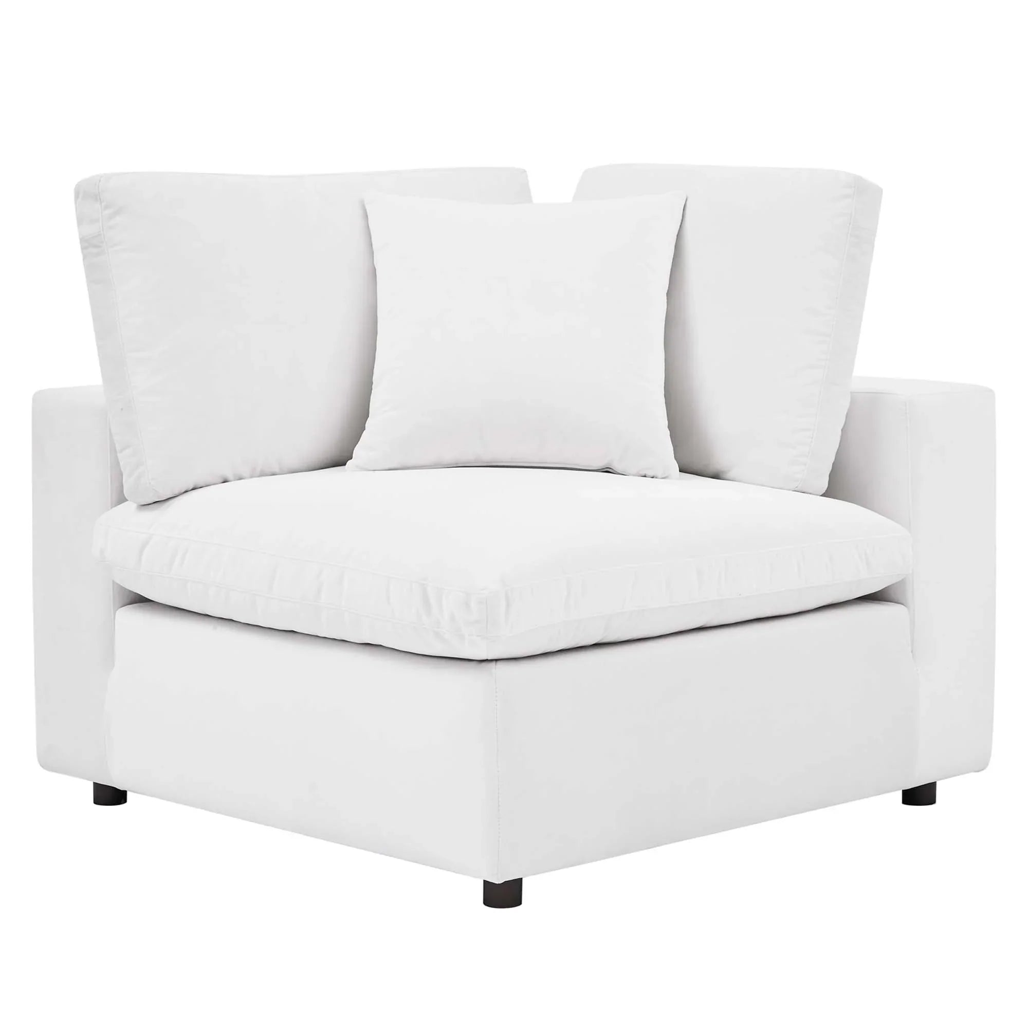 Commix 6-Piece Down Filled Overstuffed Performance Velvet Sectional Sofa in White