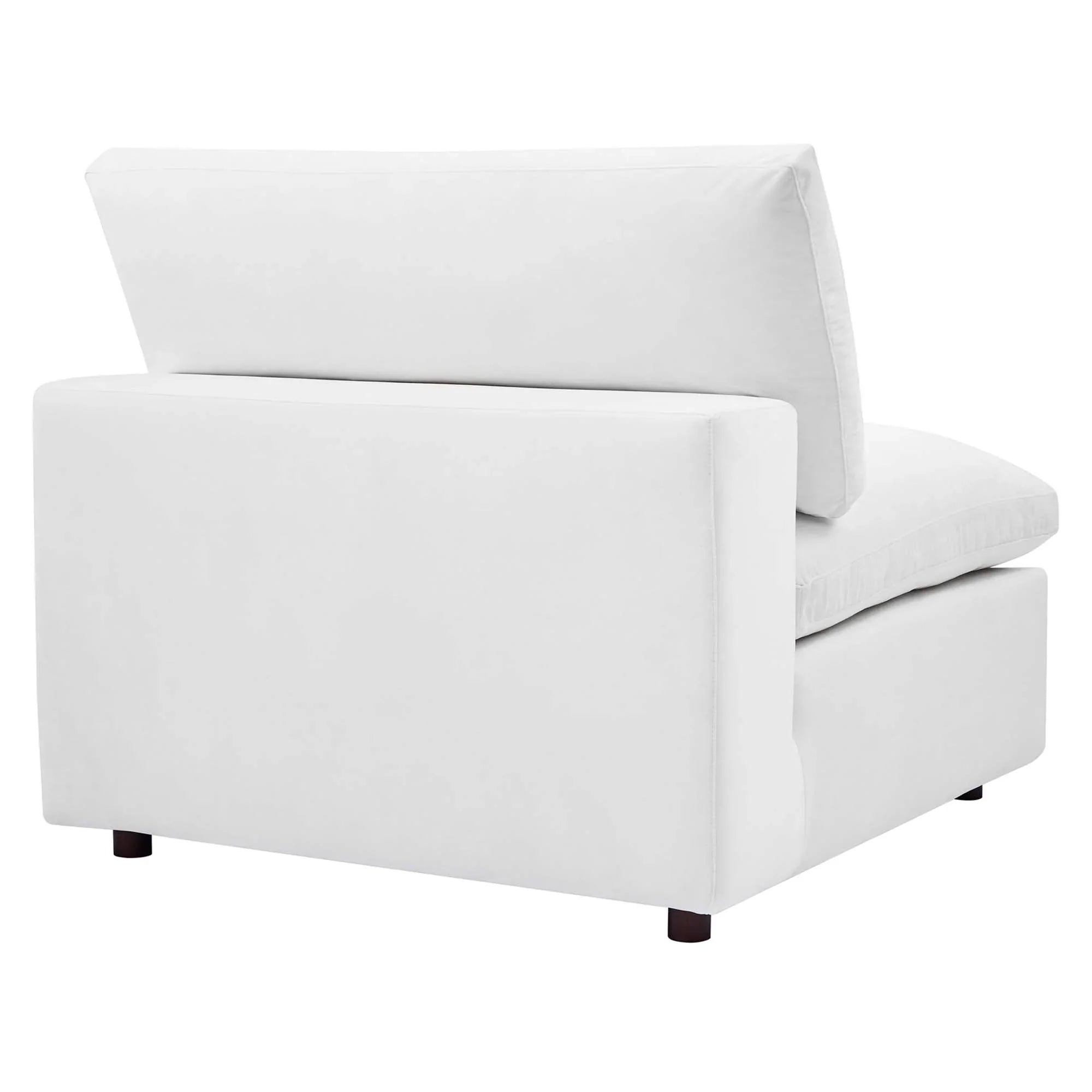 Commix 6-Piece Down Filled Overstuffed Performance Velvet Sectional Sofa in White