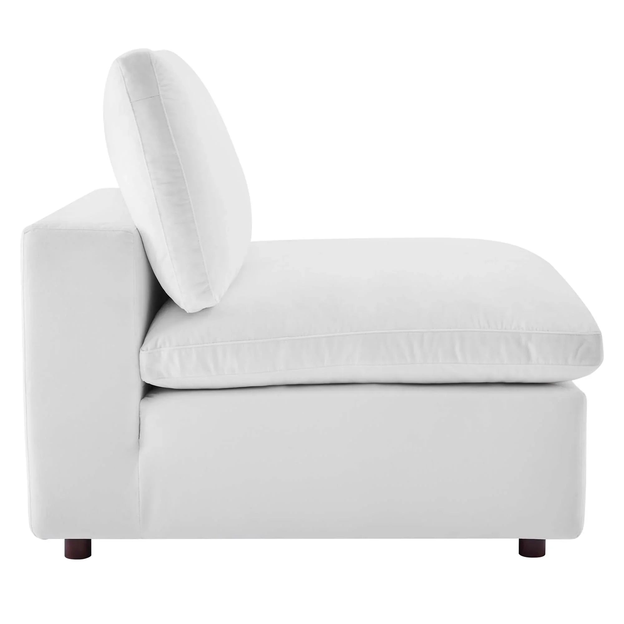 Commix 8-Piece Down Filled Overstuffed Performance Velvet Sectional Sofa in White