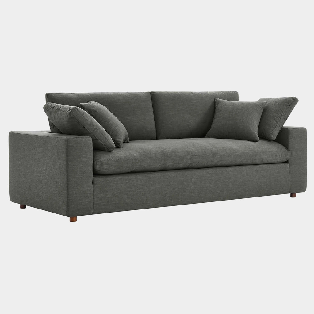 Commix Down Filled Overstuffed Sofa in Gray
